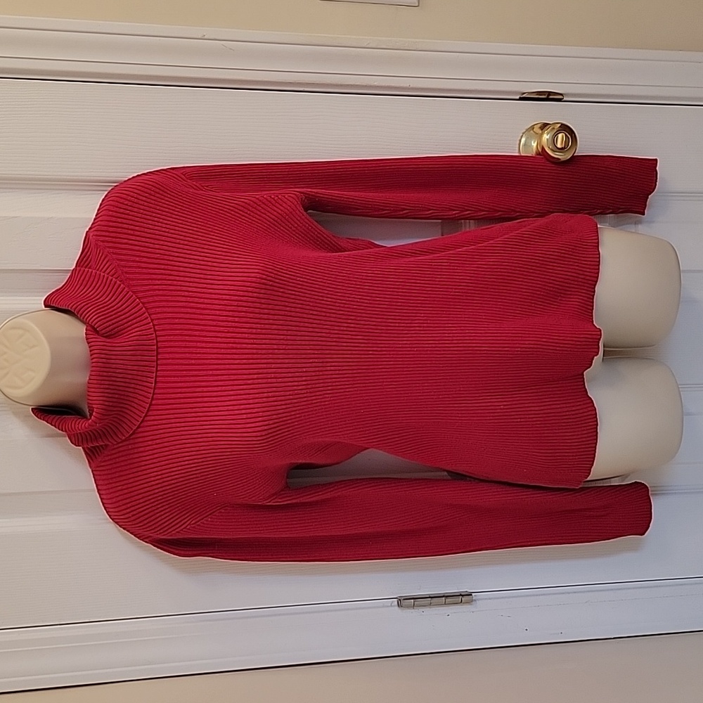 Red Long Sleeve Turtle Neck.